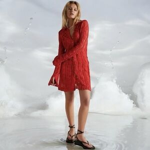 New Free People Shayla Lace Mini Dress